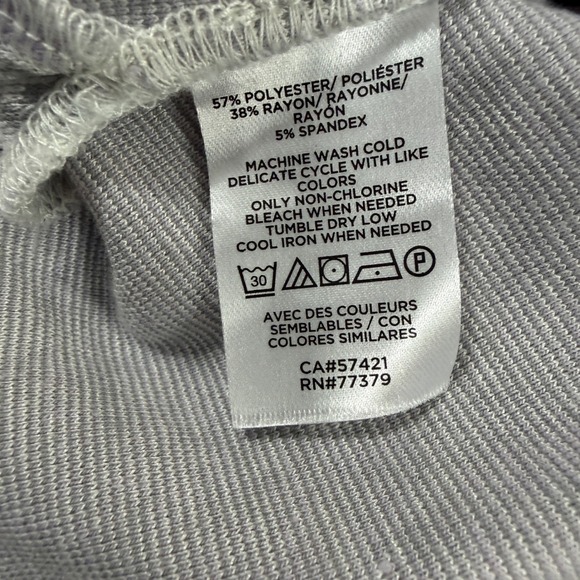 Ann Taylor Womens Houndstooth Raglan Long Sleeve Top Grey Purple Size L - Picture 6 of 8